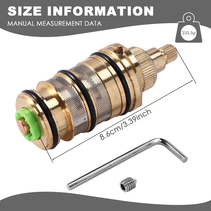 5pcs Brass Bath Shower Thermostatic Cartridge&Handle for Mixing Valve Mixer Shower Bar Mixer Tap Shower Mixing Valve Cartridge