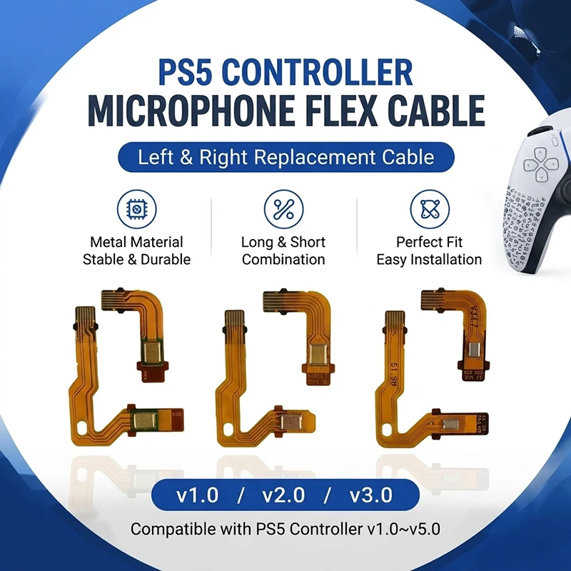 Microphone Cable Replacement for PS5 BDM-010/020/030/040/050 Handle Inner Mic Ribbon Cable for PS5 Accessories