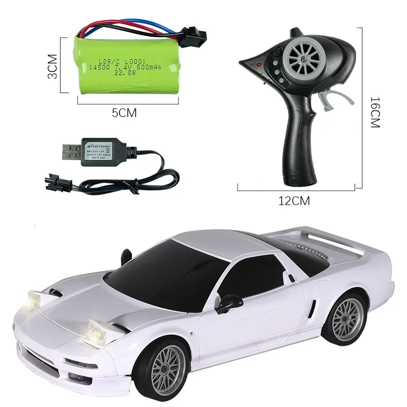 LDRC LD-A02 NSX 1/18 RC Drift Car - 2.4G، شحن USB والتحكم النسبي الكامل (مثالي للأطفال)