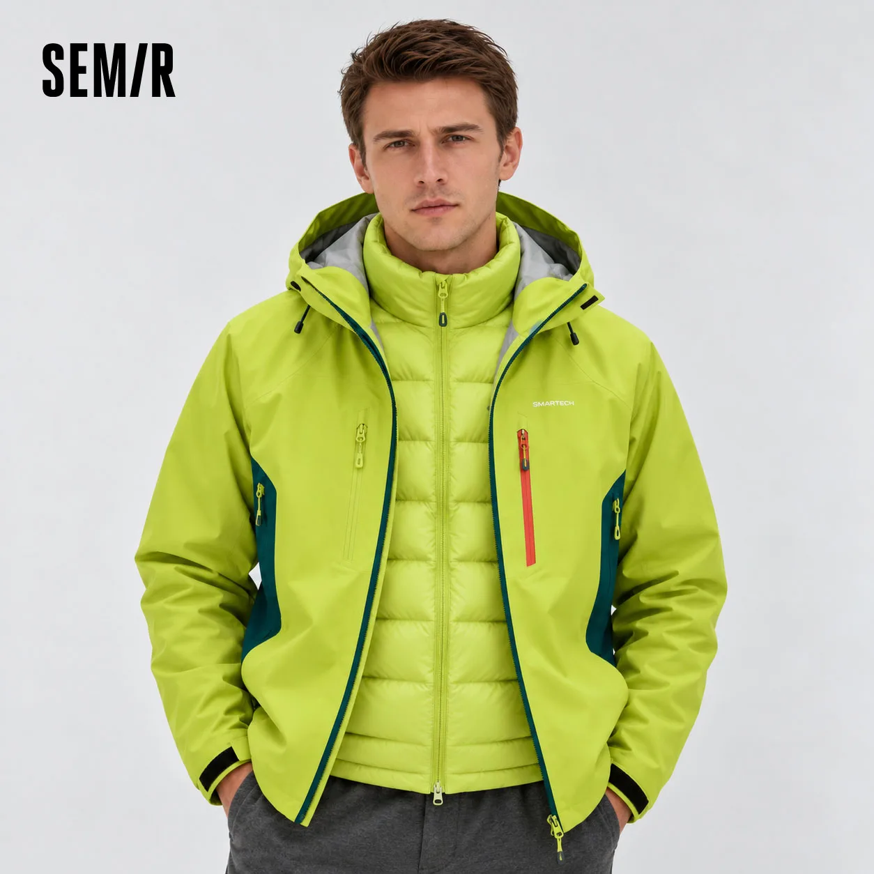 Semir Men Down Jacket Water Repellent Outdoor Abrasion Resistant Breathable Three Way Wear 2026 New Winter Daily Wear