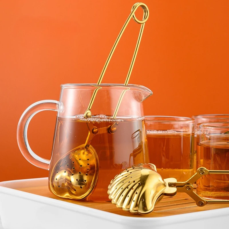 Stainless Steel Gold Tea Infuser Sphere Mesh Strainer Coffee Diffuser Handle Ball Herb Spice Filter Tea Bag Kitchen Tool