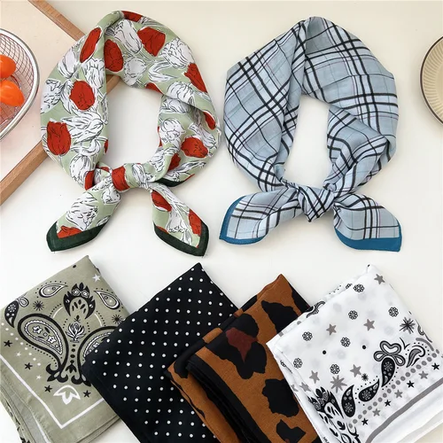 Imagen 2 del producto Pañuelo con estampado de flores de Paisley, pañuelos suaves de algodón y lino para la cabeza y el cuello, pañuelo para el pelo, pañuelo para la cabeza, pañuelo cuadrado, diadema