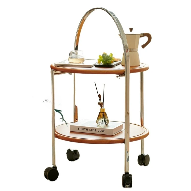 

Передвижной складной журнальный столик из цельного дерева в скандинавском средневековом стиле для гостиной, дома, небольшой квартиры, диван, приставной столик