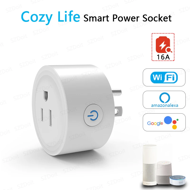 Smart Plug WiFi 16A US Canada Mexico Peru Japan Colombia Smart Socket Timer Works With Alexa Google Home Voice Control Timing