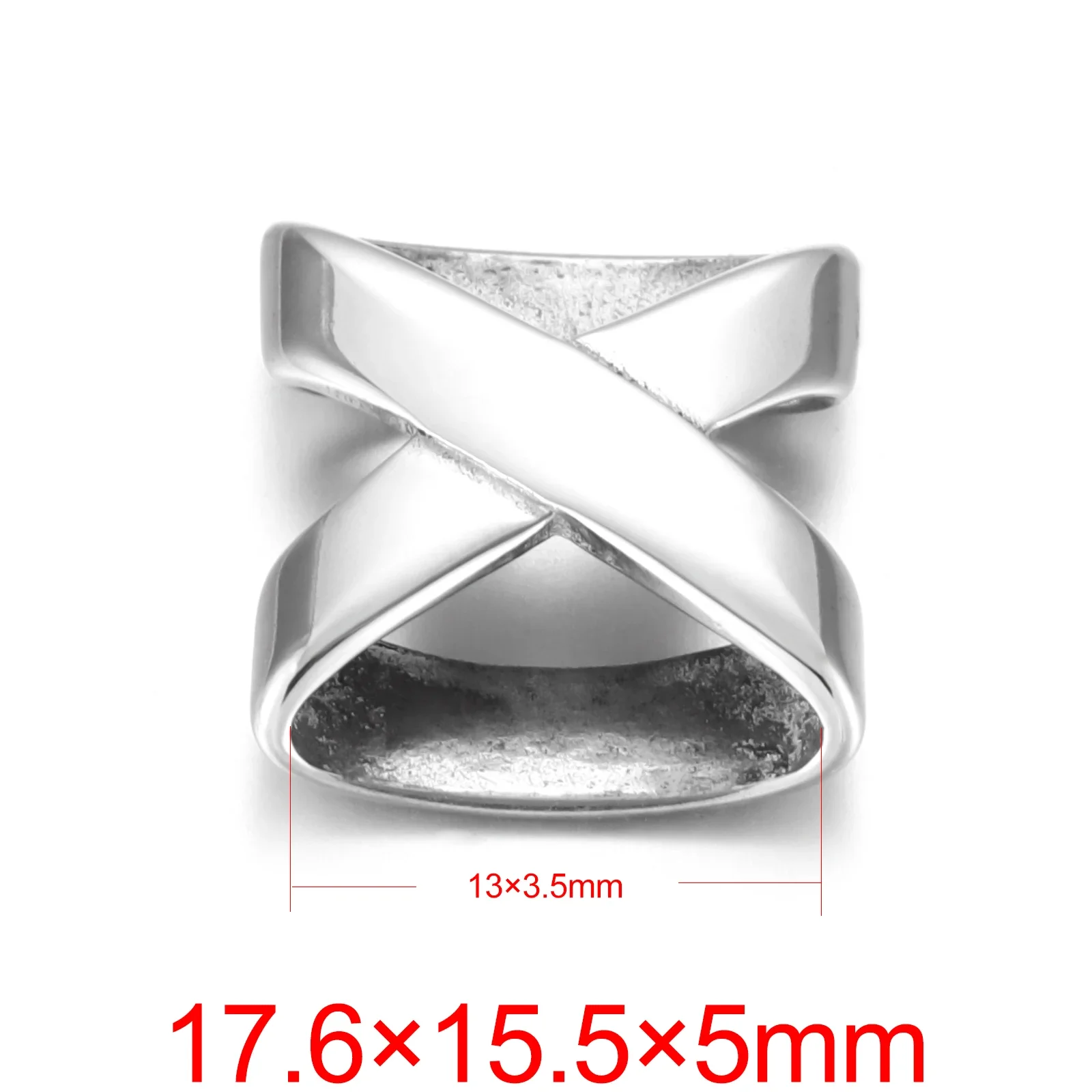 316L Stainless Steel Slide Charms for Bracelet Making Fit 12x3mm Flat Leather Jewelry DIY Slider Beads Accessories Alphabet X