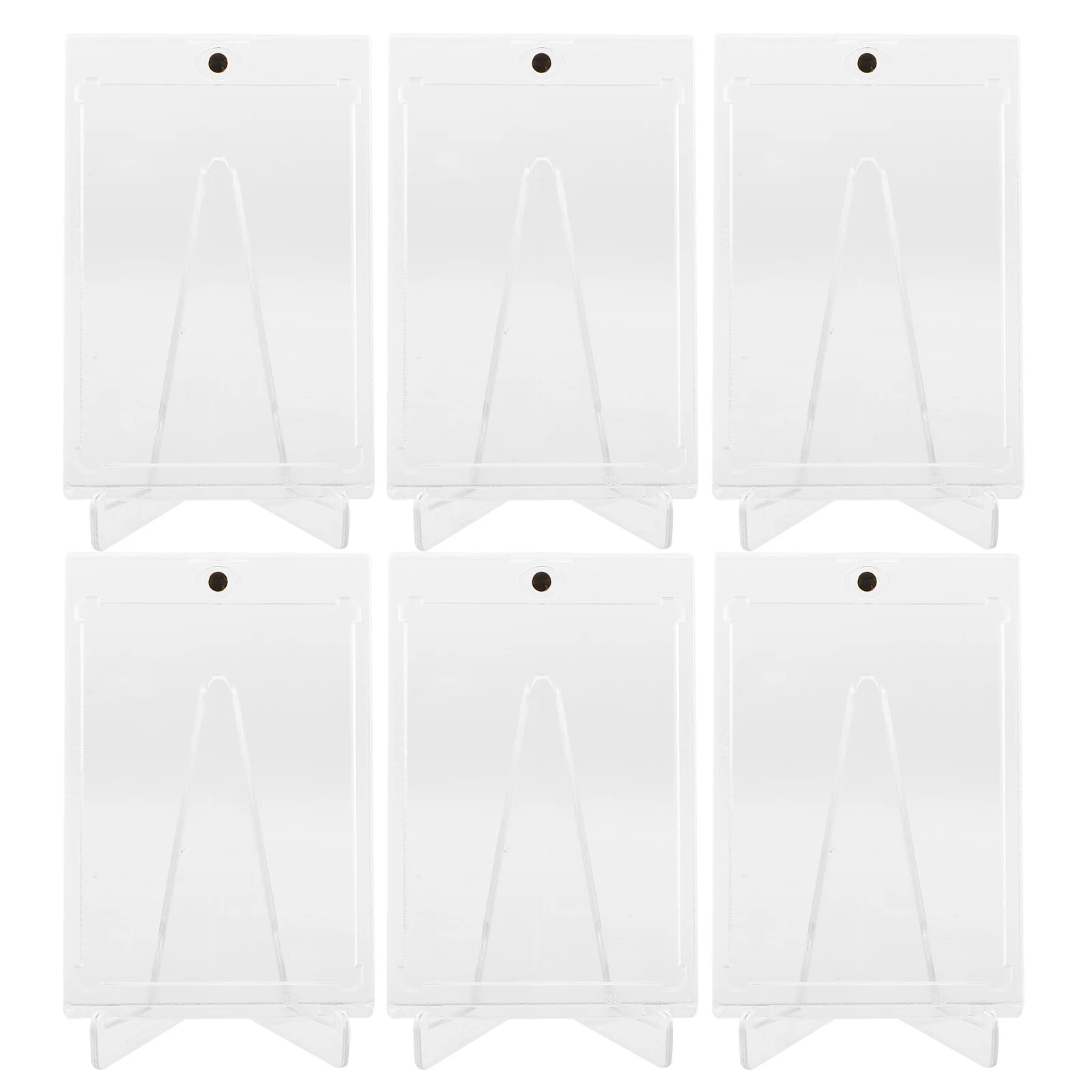 

6 Sets Acrylic Card Holder Stand Display Case Organizer Protector Sleeves For Business Trading Photo Cards Scratch Resistant