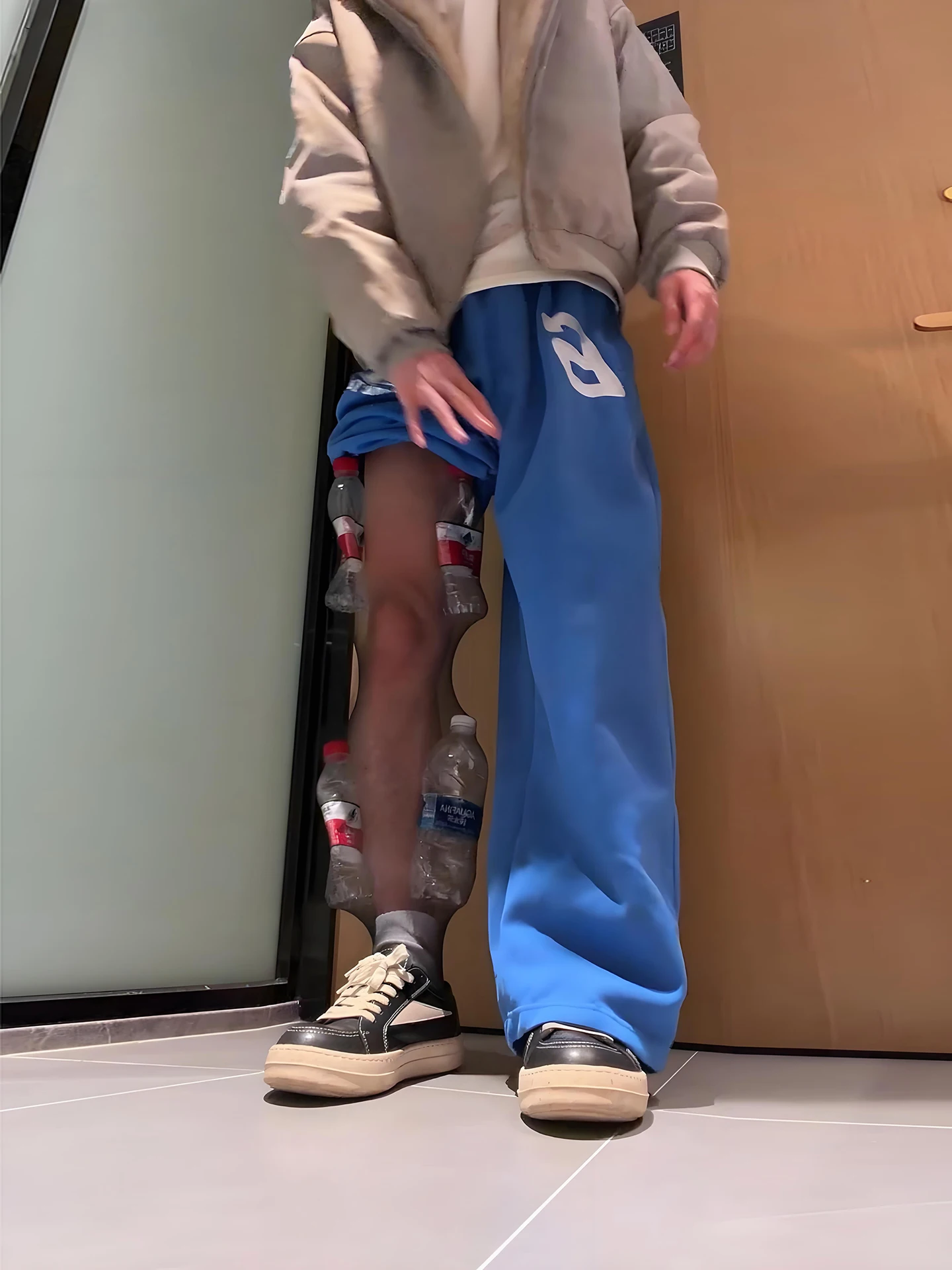 

Blue American Sle Wide Leg Loose Casual Pants Men's Spring Autumn Slim Straight Loose Long Trousers Spor Draped