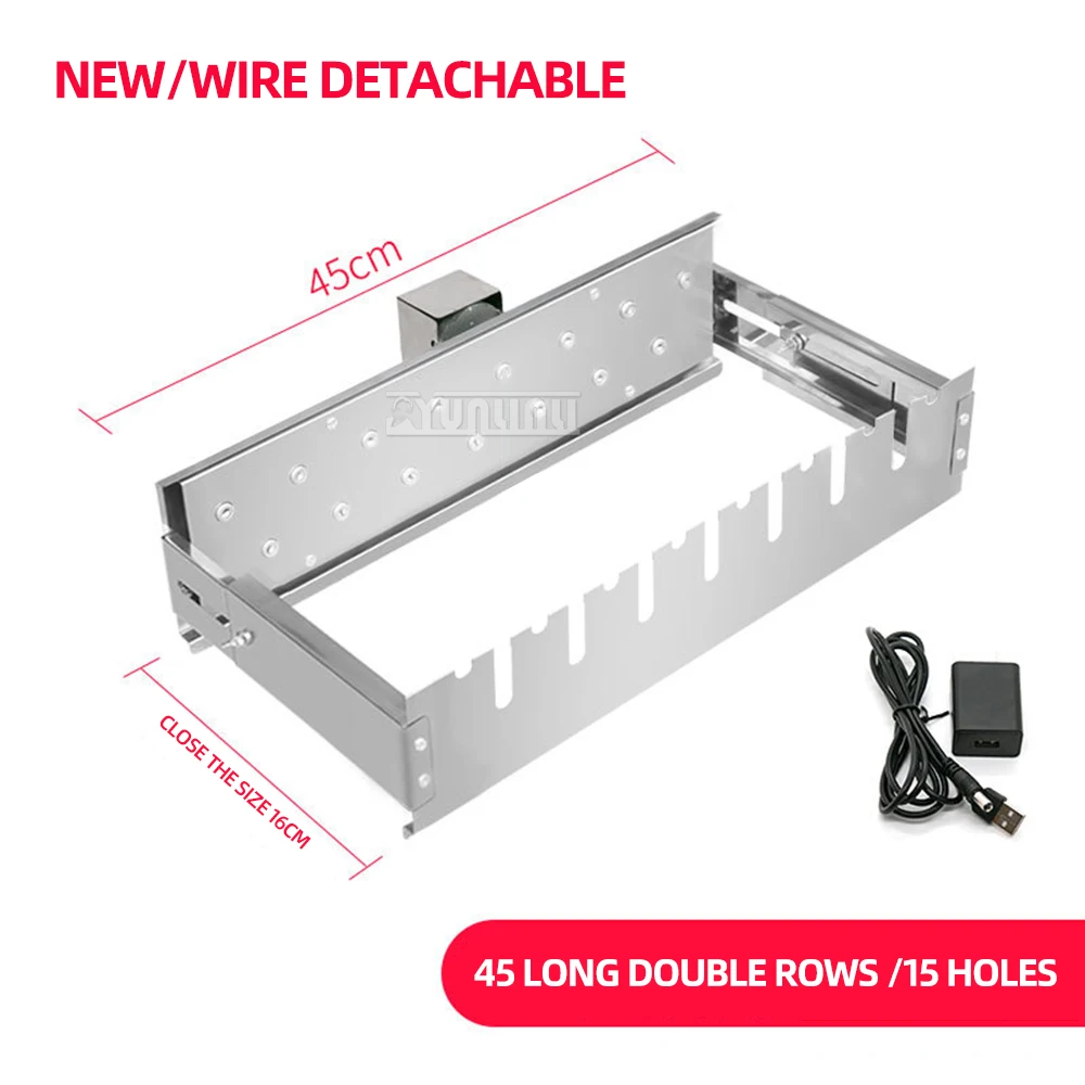 المحمولة شواء الفولاذ المقاوم للصدأ التلقائي التقليب شواية باربيكيو 45 سنتيمتر 15 ثقوب الشواء تدوير آلة Asador Giratorio Barbacoa