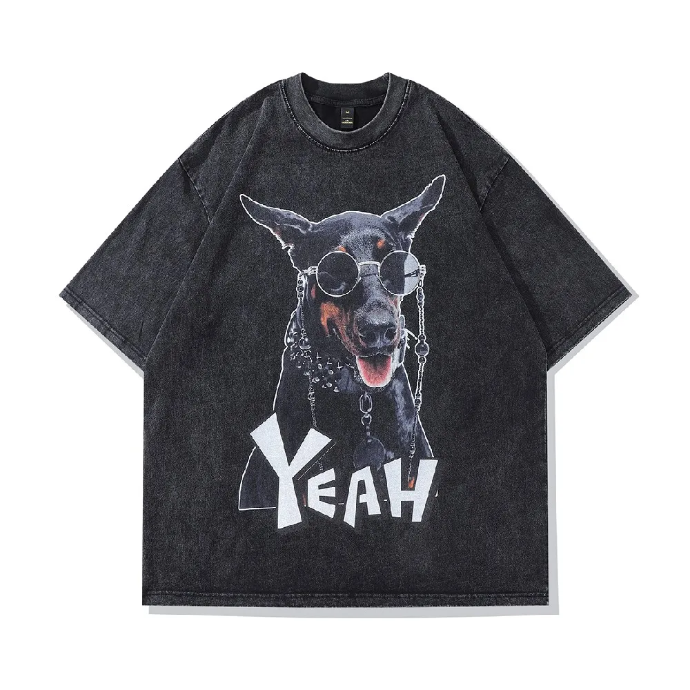 Funny Kawaii Dog with Glasses Graphic Gothic Oversize TShirt for Women Men Aesthetic Summer Tops Streetwear Women's Clothing