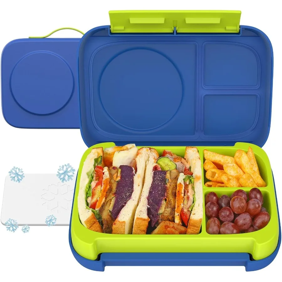 

Сверхмощный ланч-бокс Bento с пакетным льдом для больших взрослых, вмещает 5,5 чашек, герметичный дизайн с 3 отделениями для микроволновой печи и посудомоечной машиной S