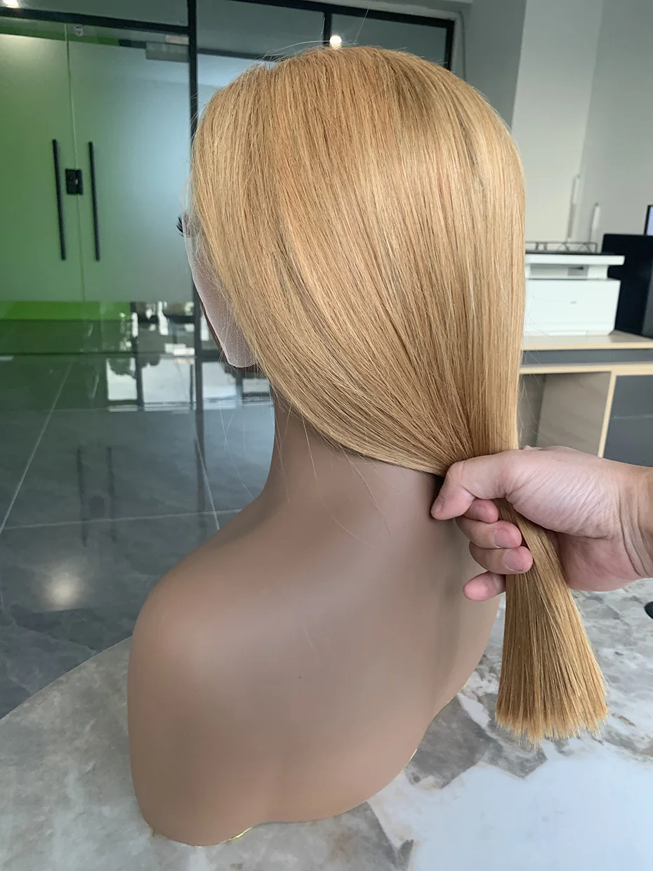 #27 Blonde Human Lace Front Wig 13x4 Bob Straight Vietnamese Transparent Lace Frontal Wig Human Hair Pre Plucked with Baby Hair