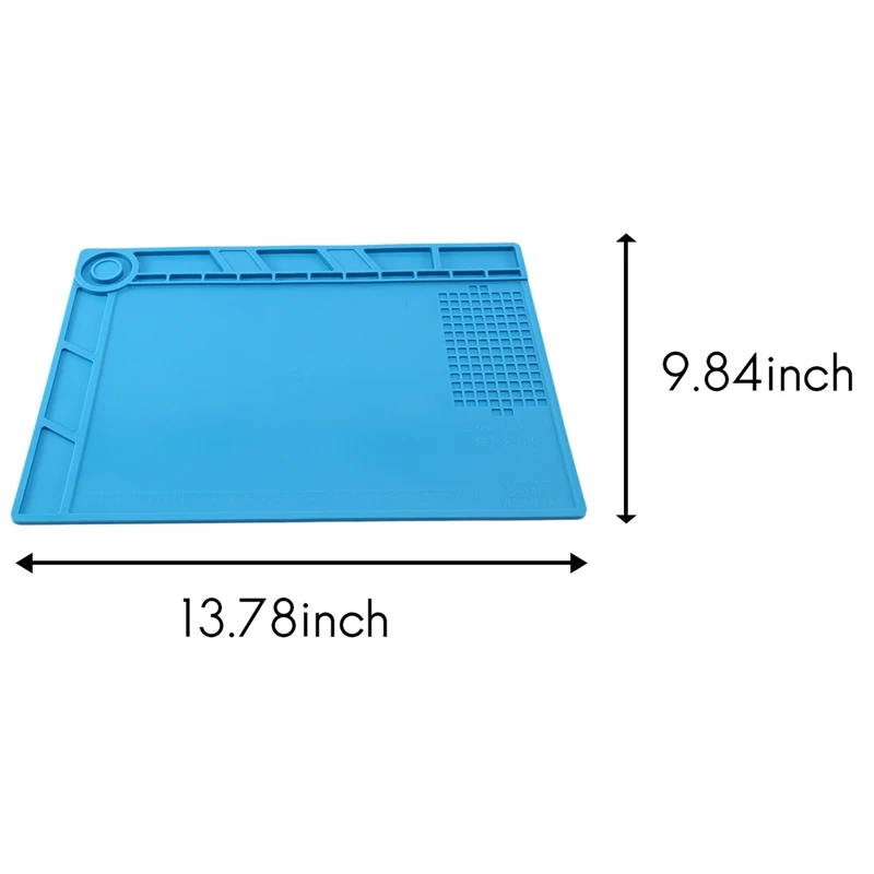 S-140 Magnetic Insulation Silicone Soldering Mat Magnetic Repair Mat, Heat Resistant Work Mat 932°F For Repair Electronics