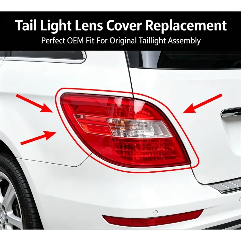 Moggic Rear Tail Light Lens Cover For R-Class W251 2011-2017 R350 Red Anti-UV Tail Lamp Shell Replacement