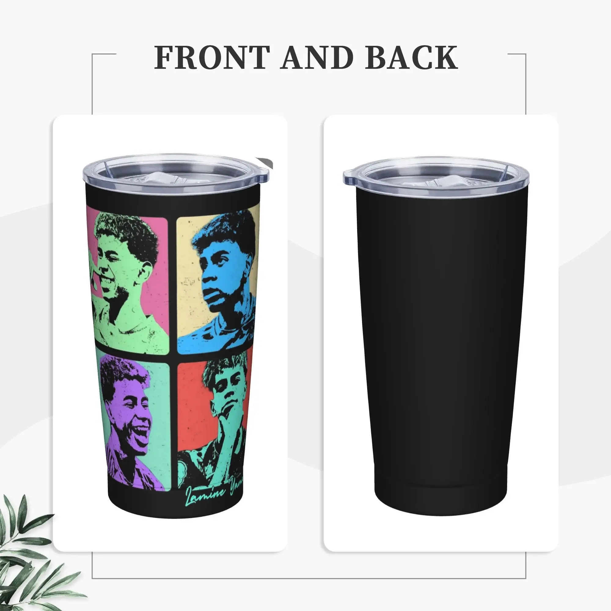 Lamine Y-Yamal Tumbler Vacuum Insulated Football Soccer Thermal Cup with Lid Straw Double Wall Mugs Hot Cold Drink, 20oz