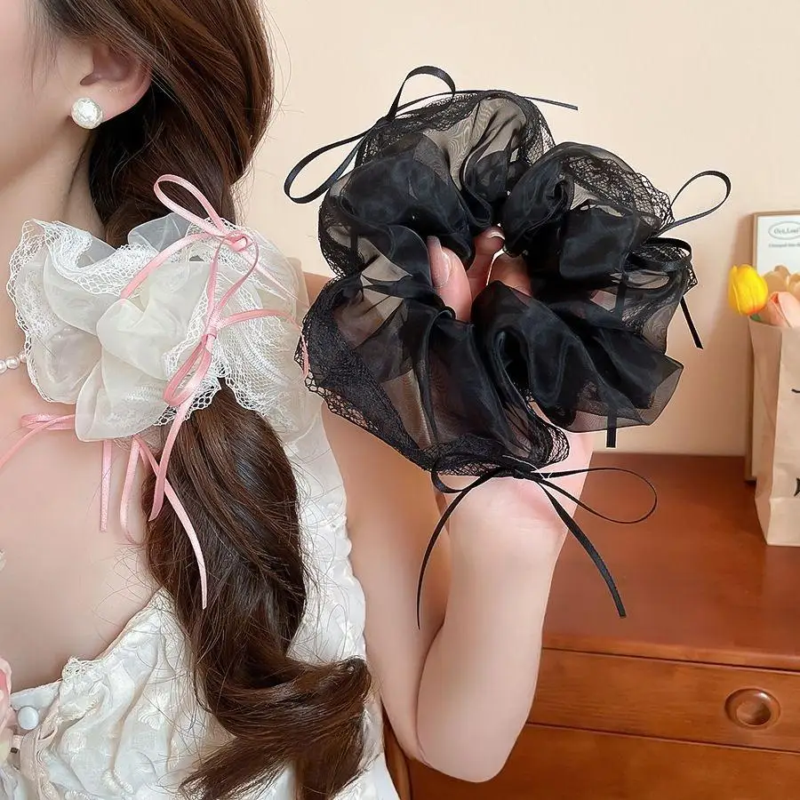 

Summer New Bow Lace Headband for Women Female Sweet Girls Scrunchie Korean Fashion Hair Accessories Student Gifts