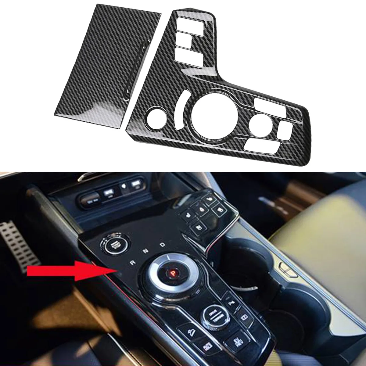 2 pezzi in fibra di carbonio Car Center Console Gear Shift Panel Cover Frame Sticker Trim per Kia Sportage NQ5 2022