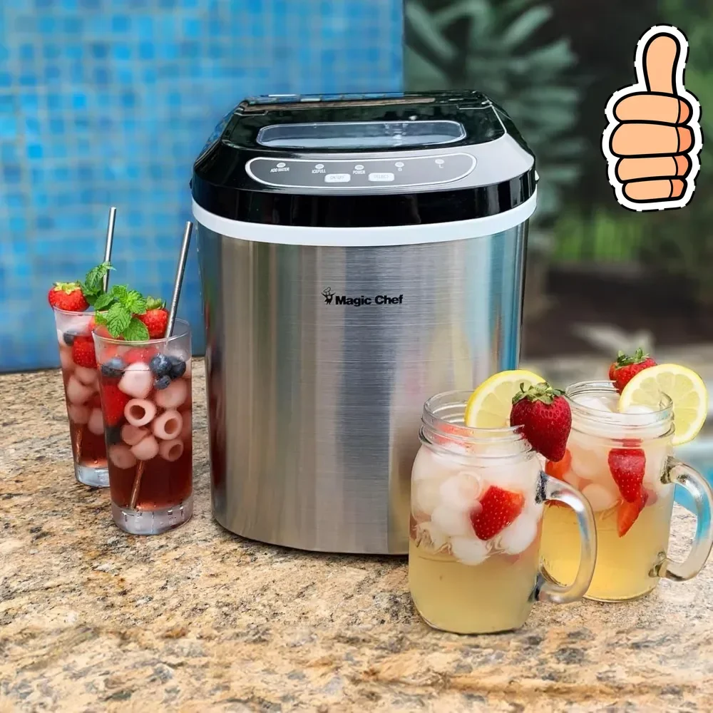 

НОВЫЙ портативный настольный льдогенератор, небольшой льдогенератор для кухни или домашнего бара, настольный льдогенератор для вечеринок, емкость 27 фунтов