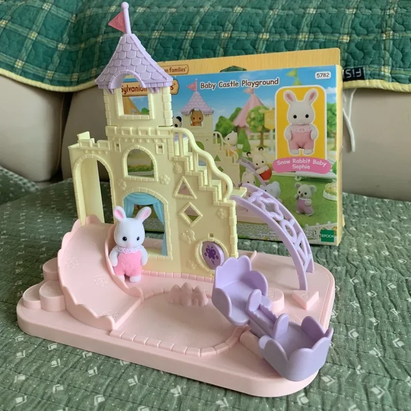 子供のための収集可能なアニメの置物のおもちゃ,シルバニアの家族,城の遊び,トレンディ,収集可能な人形,女の子のための誕生日プレゼント,オリジナル,2024