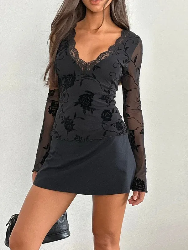 

Sexy Slim Fit Splicing T-irt Women's Ne Eight Sve Casual Sportswear Non-fading T-irt Splice Design