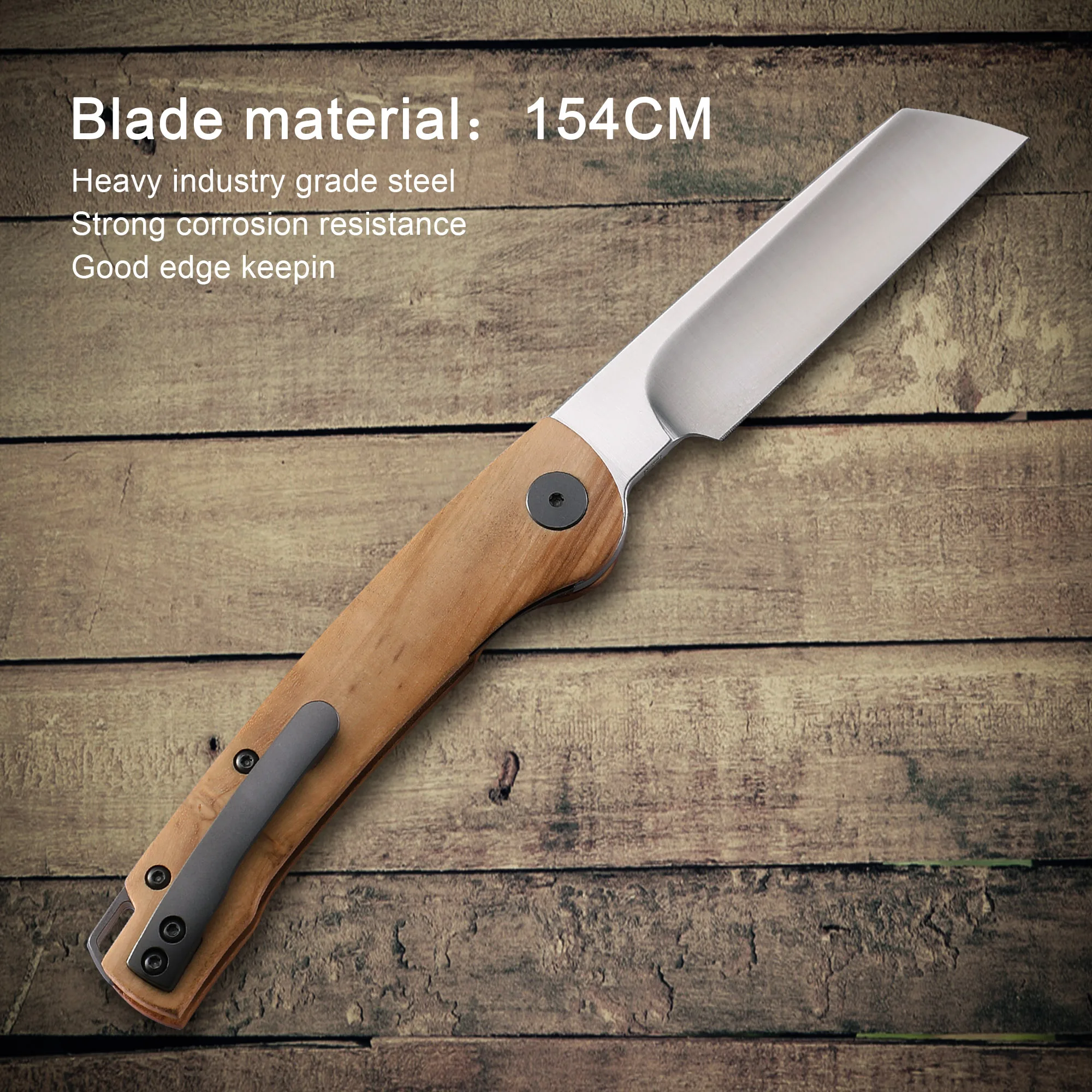 Petrified Fish PFE04 Folding Knife G10 Wood Handle 154CM Steel Tools for Woodwork Outdoor Camping Survive Fishing Cutting EDC