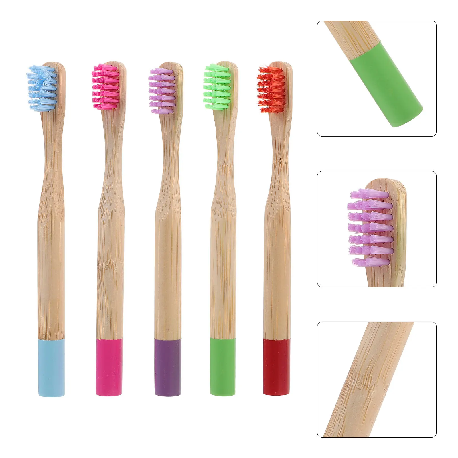 

5 шт., набор детских зубных щеток с бамбуковым углем и мягкой щетиной, эргономичная ручка, удобная щетка для зубов, портативный уход