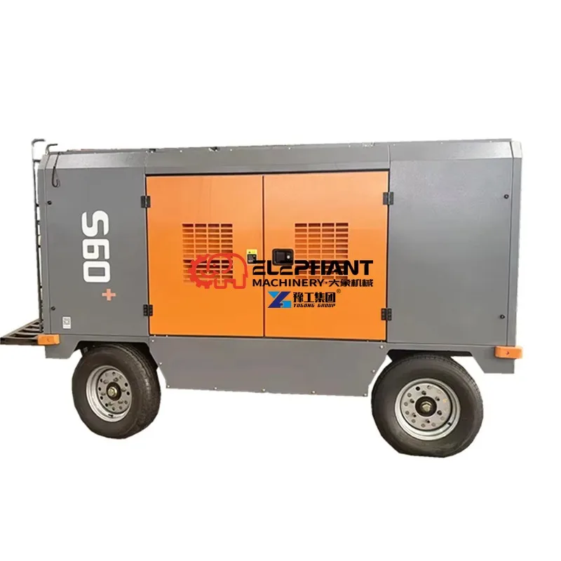 Stationary Diesel Screw Air Compressor Heavy Duty Machine for Water Well Drilling Mining Borehole Drilling Projects