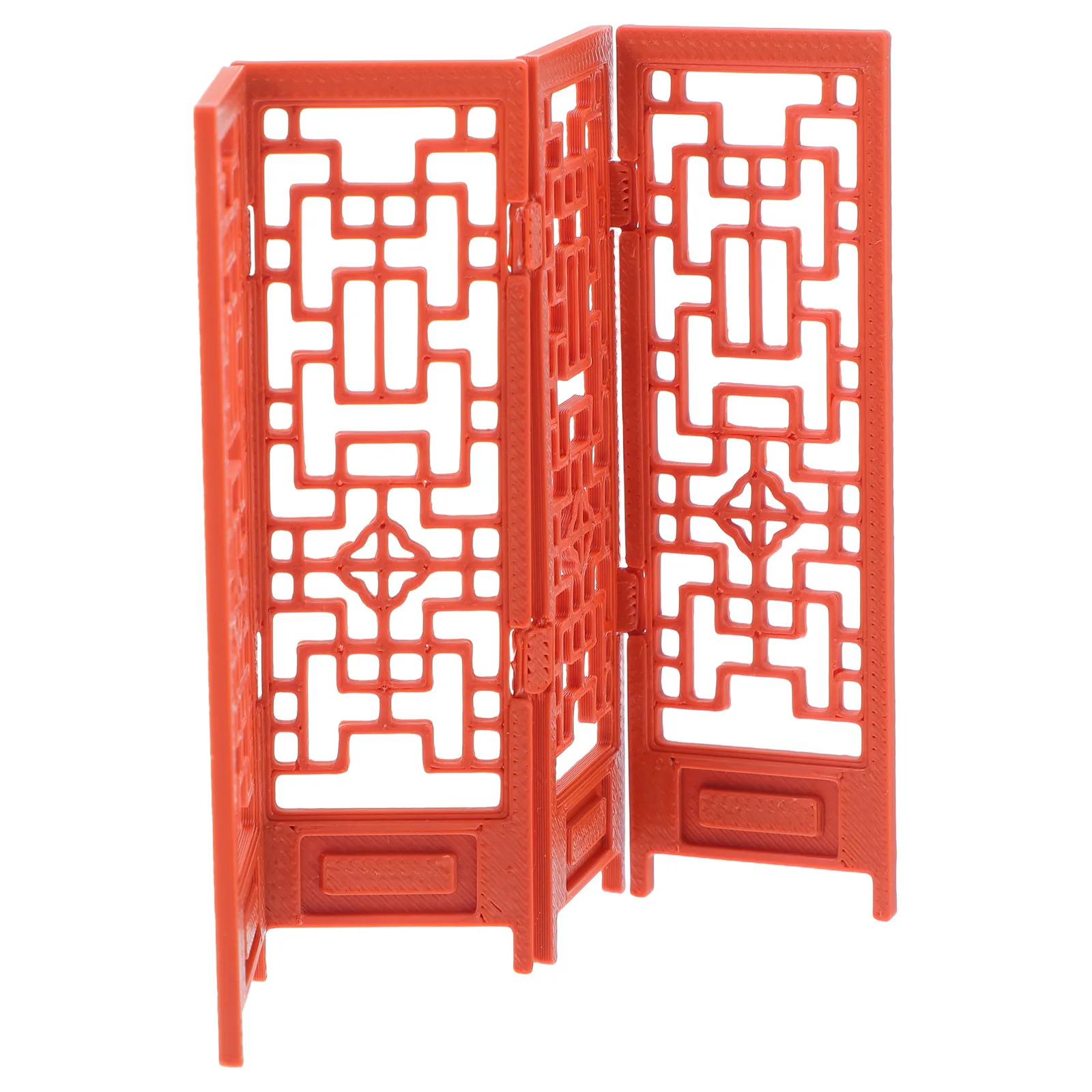 Mini 1:24 Folding Screen Divider Miniature Chinese Room Divider Wooden Style Mini House Furniture Decoration Scene