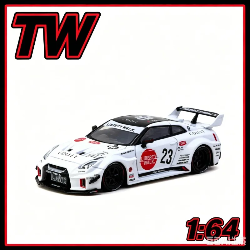 TW 1:64 Nissan R35 LB modified super silhouette simulation die-casting alloy car model suitable for collectible souvenirs.