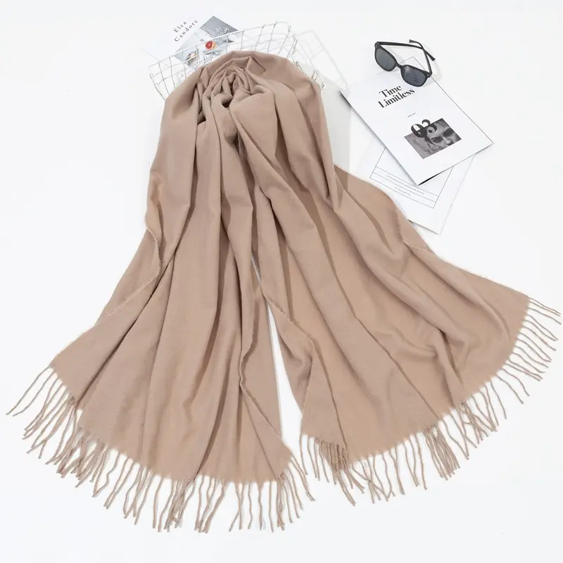 New 7 Colors Woman Winter Scarf Fashion Female Shawls Cashmere Winter Wraps Solid Color Winter Scarf