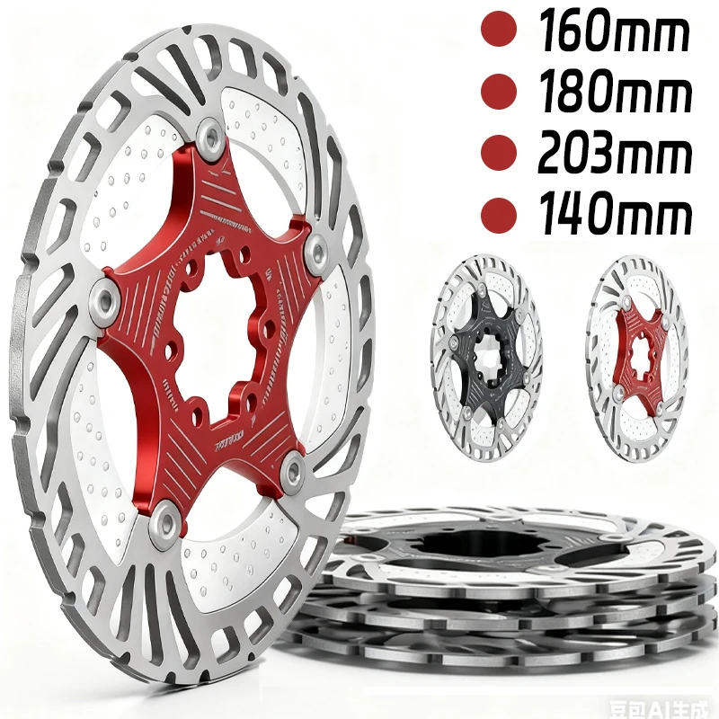 

160mm 180mm 203mm 140mm 6 Screws Brake Disc Bicycle Disc Rotor Cooled 6 Bolt Floating Discs for Mountain Mtb Bike