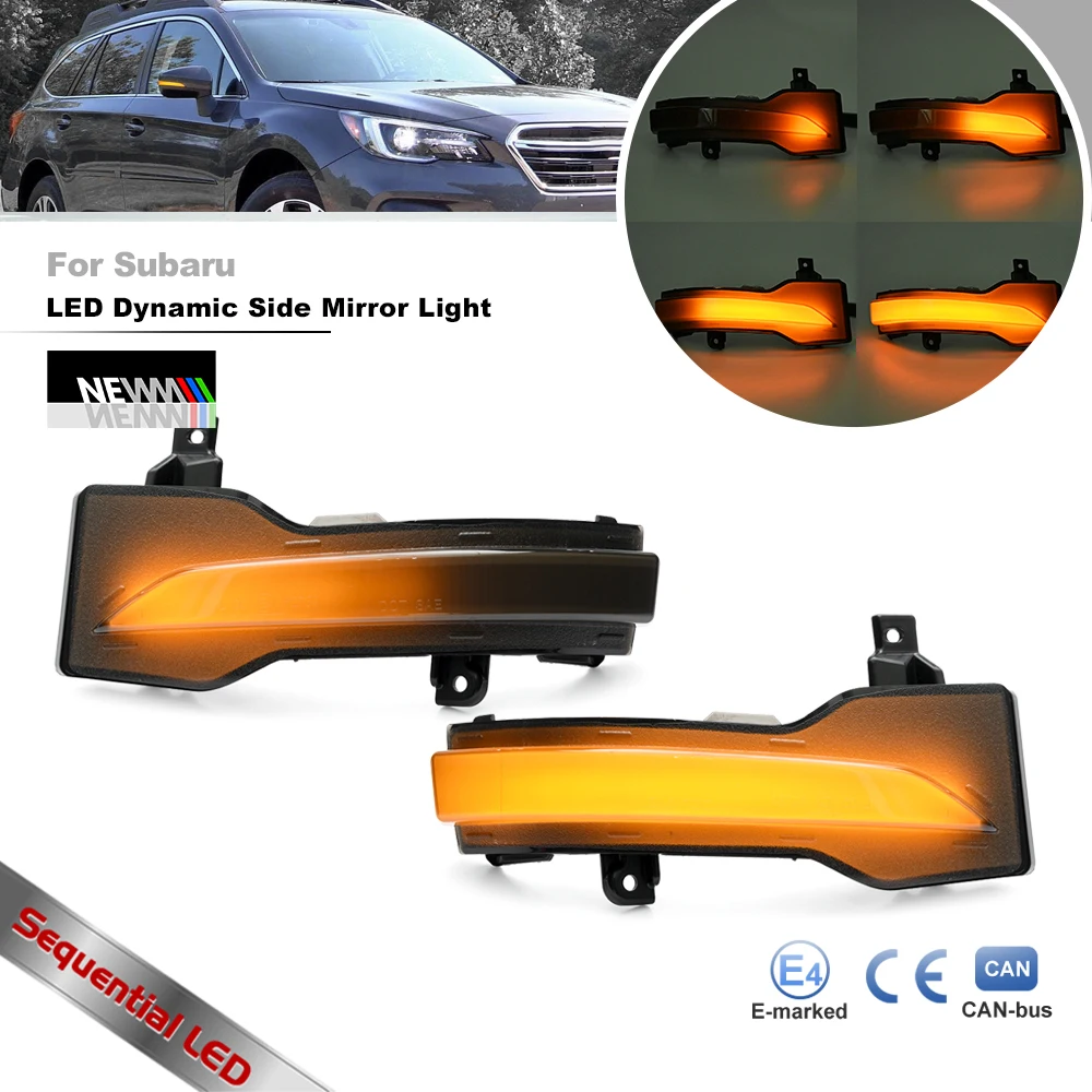 

Smoked Sequential Led Turn Signal Side Mirror Repeater Lights For Subaru Forester 19-22 XV 18-23 Impreza 17-23 Outback Legacy