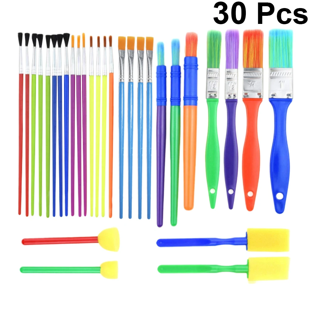 

1 set 1 set Painting Brush Kids Sponge Brushes Learning Tools Watercolor Toy Painting Creative Supplies Ages 3