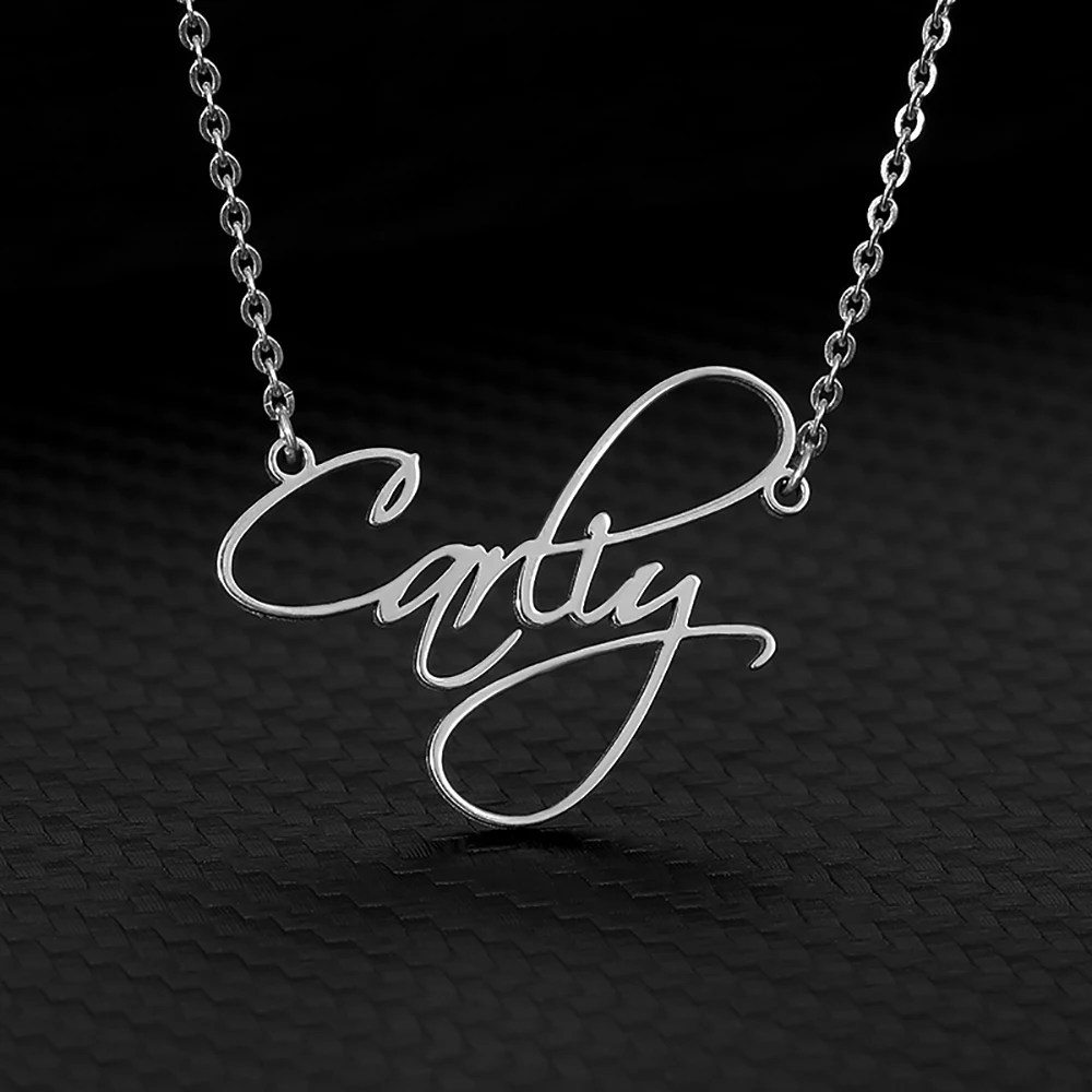Custom Cursive Name Necklaces For Women Men Stainless Steel Customized Necklace Pendant Personalized Jewelry Gift Neck Chain