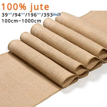 Vintage Burlap Hessian Table Runner Natural Jute Country Wedding Party Decoration Home Textiles 240 1000cm Home Table Runners