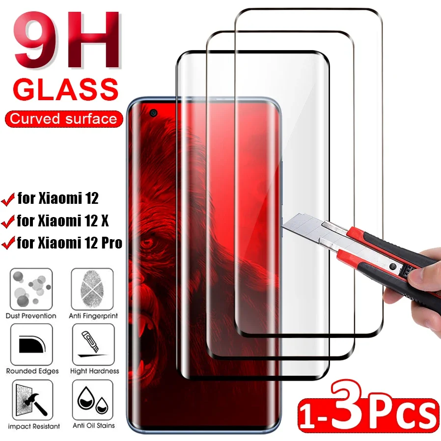 

For Xiaomi 12 12pro 12X Curved Tempered Glass Screen Protector Anti-scratch Front Glasses Protective Film for Xiaomi 12 Series