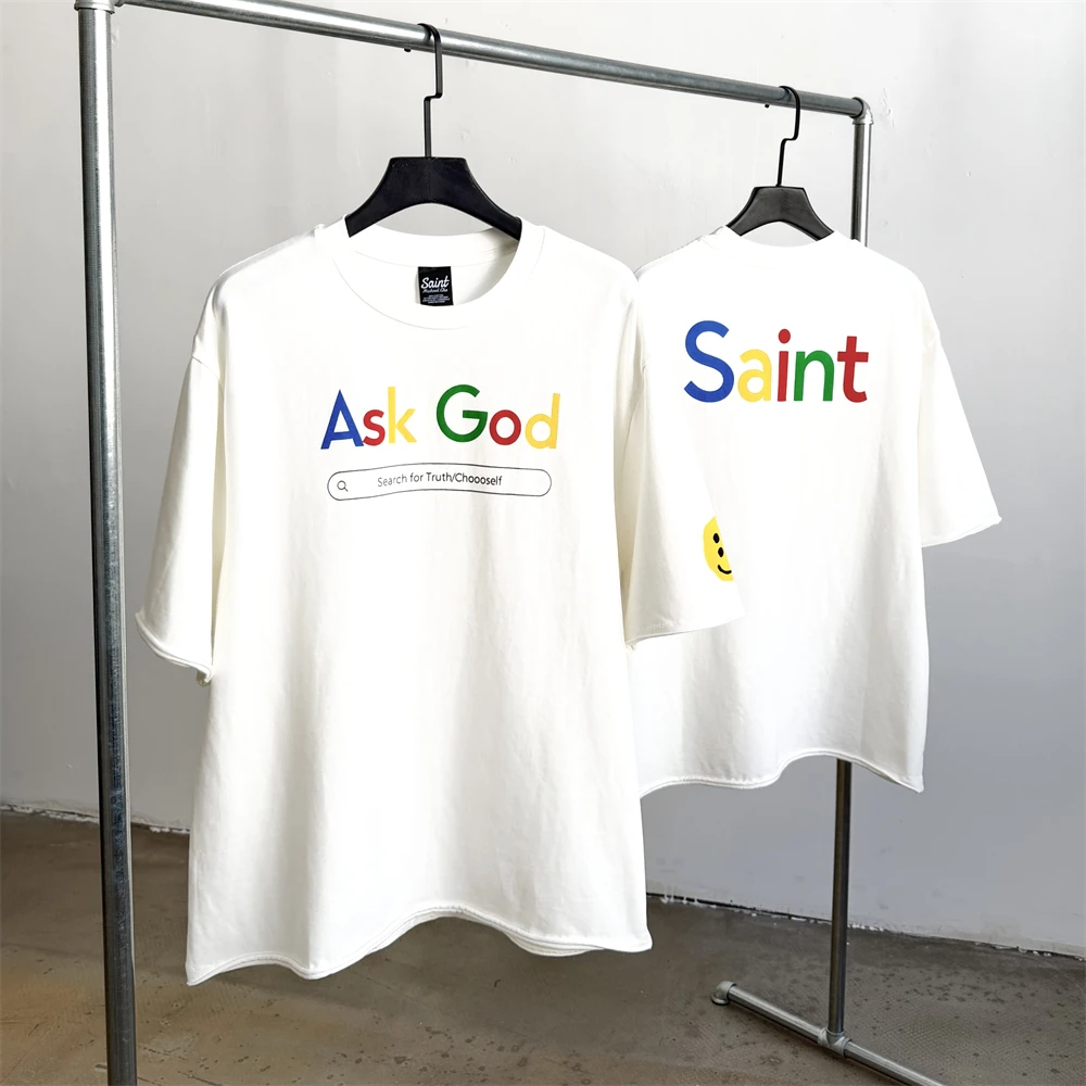 White Ask God Saint CPFM T-Shirts Men Women Best Quality 2026ss Tee T Shirt