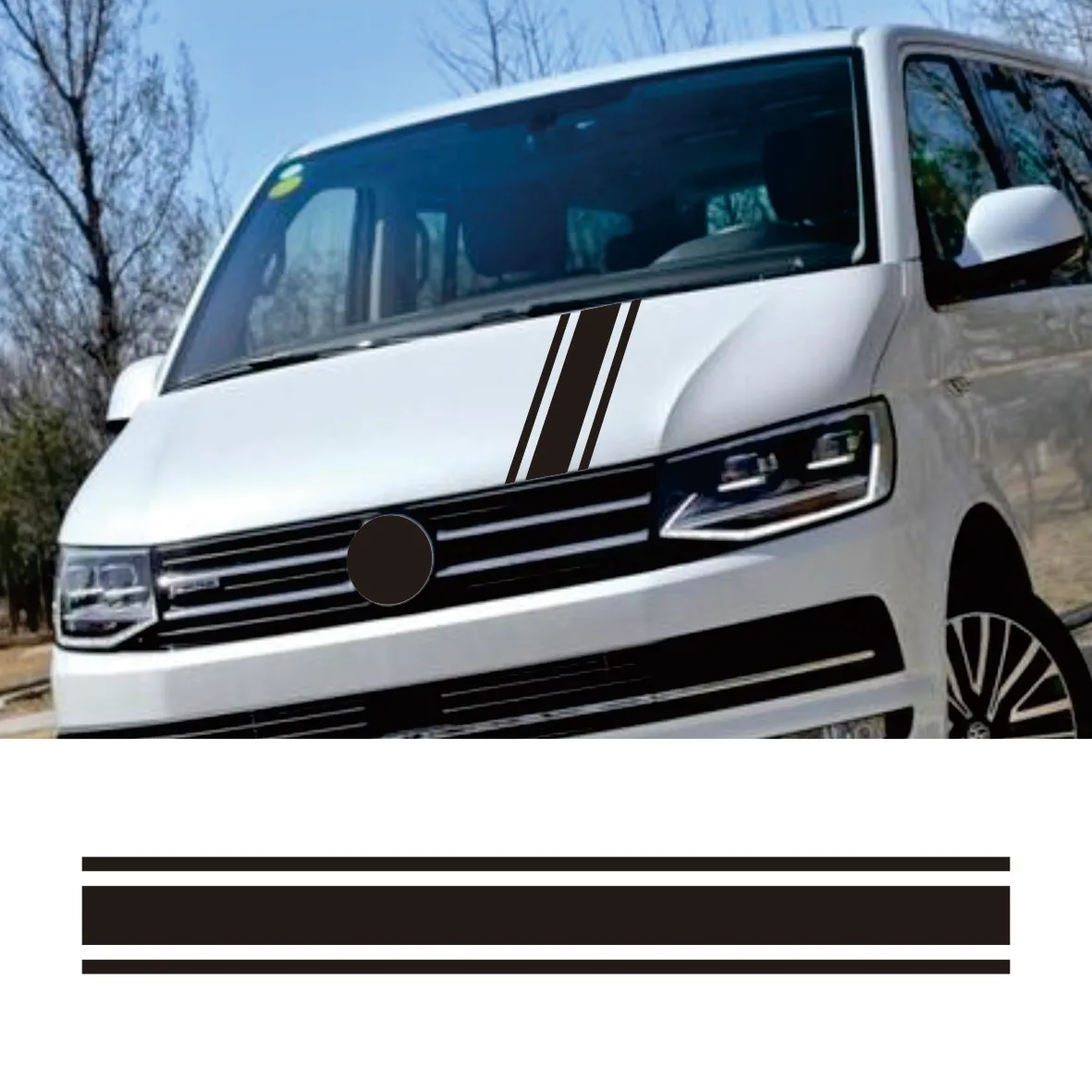 

For Volkswagen VW Transporter T6 T5 Caravelle Multivan Car Hood Stickers Camper Van Bonnet Styling Vinyl Decals Auto Accessories