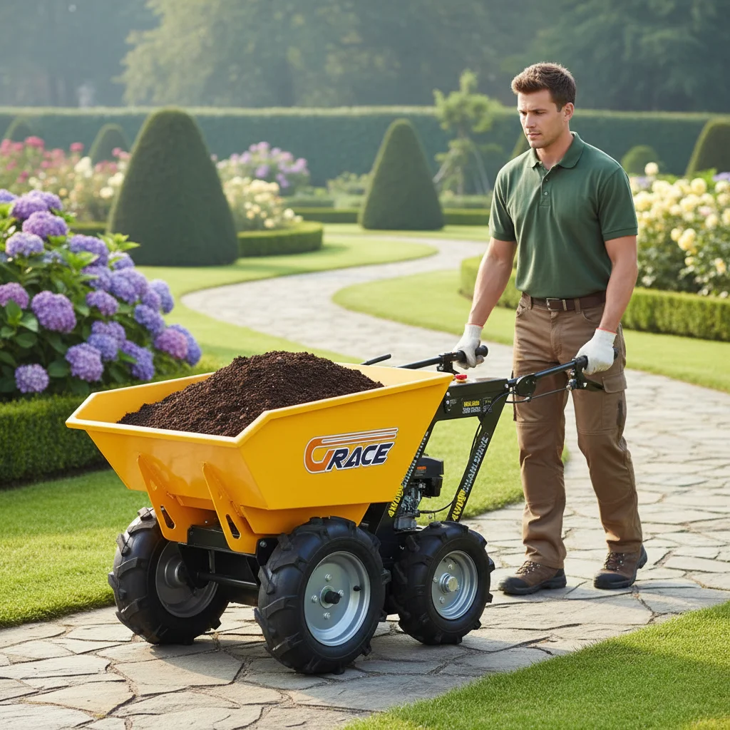 1-2Ton Garden Farm Self-walking Wheel Hydraulic Dump Truck Mini Portable Construction Tipper Dumper