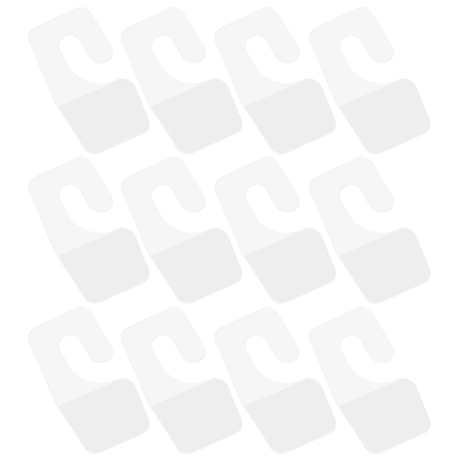 

100pcs Self Adhesive PVC Hooks Clear Hanging Tabs for Retail Display Sticky Tags 38x38mm Double Sided Pegboard Hangers