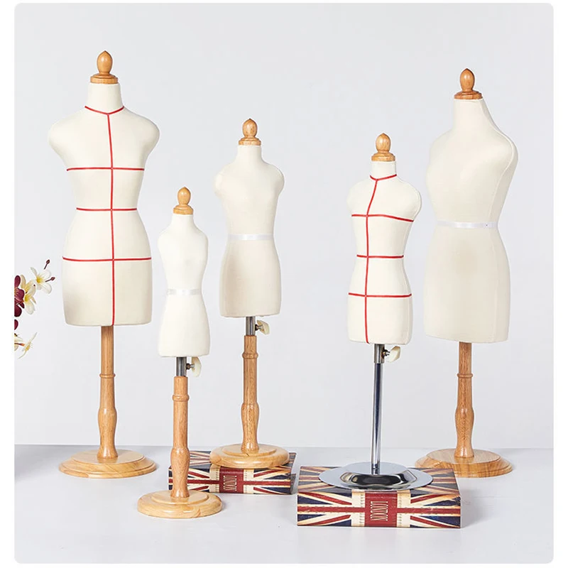 1/2 1/3 1/4 Sewing Mini Female/Male Mannequin Body For Clothes Design, Bust Dress Form Stand Wooden/Iron Base Can Pin