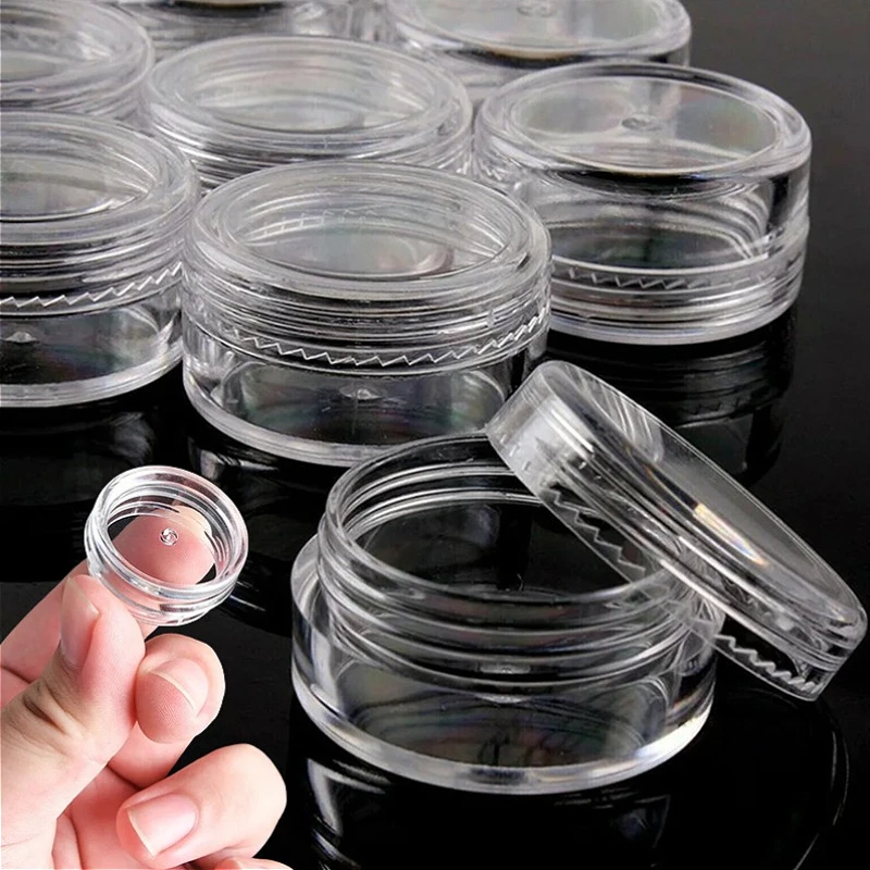 

50/100PCS Subpackage Plastic Jar Pots Transparent Sample Bottles Eyeshadow Cream Lip Balm Container Portable Makeup Jar 2.5ml