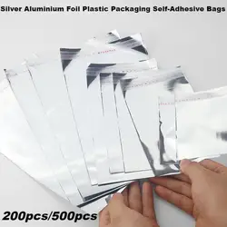 200pcs Packaging Plastic Aluminium Foil Self-Adhesive Bags Birthday Greeting Cards Holiday Gift Packaging Bags Self-Sealing Bags