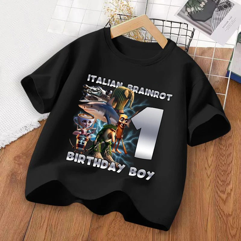 

Tung Tung Tung Sahur Children T-shirt Italian Brainrot Creative Cartoon Short Sleeve Household Clothes Top Fashion Anime Kid Tee