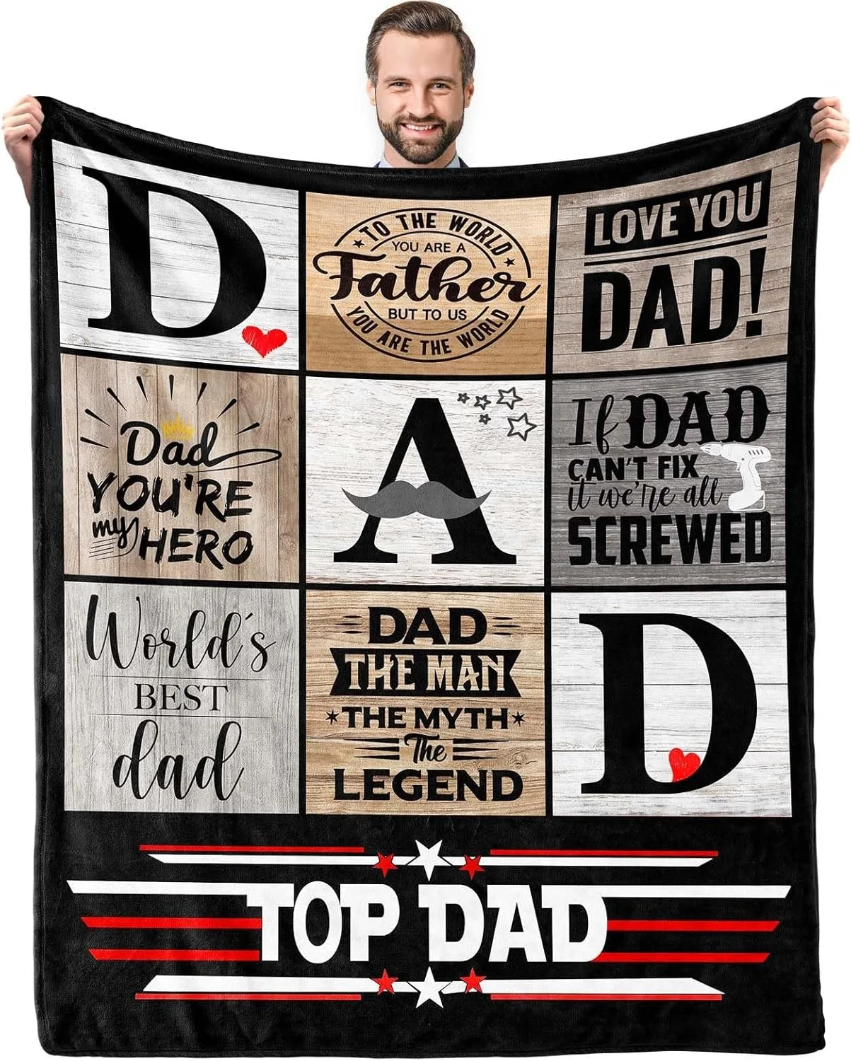 Throw Blanket Gift for Dad Mom Grandpa Grandma Aunt Son Daughter Birthday Mother's Day Father's Day