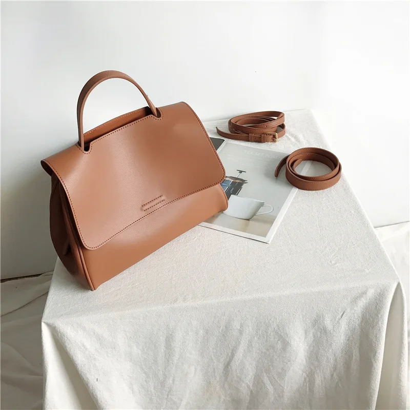 Soft leather one-shoulder crossbody women's bag