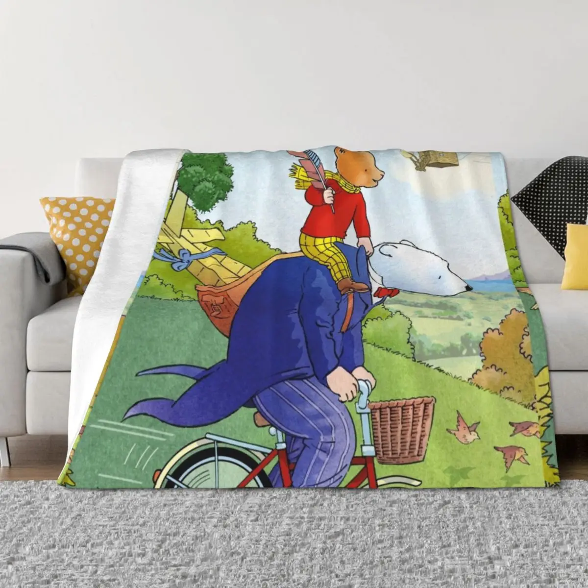 Rupert Bear Throw Blanket Luxury St warm for winter Summer Personalized Gift Blankets