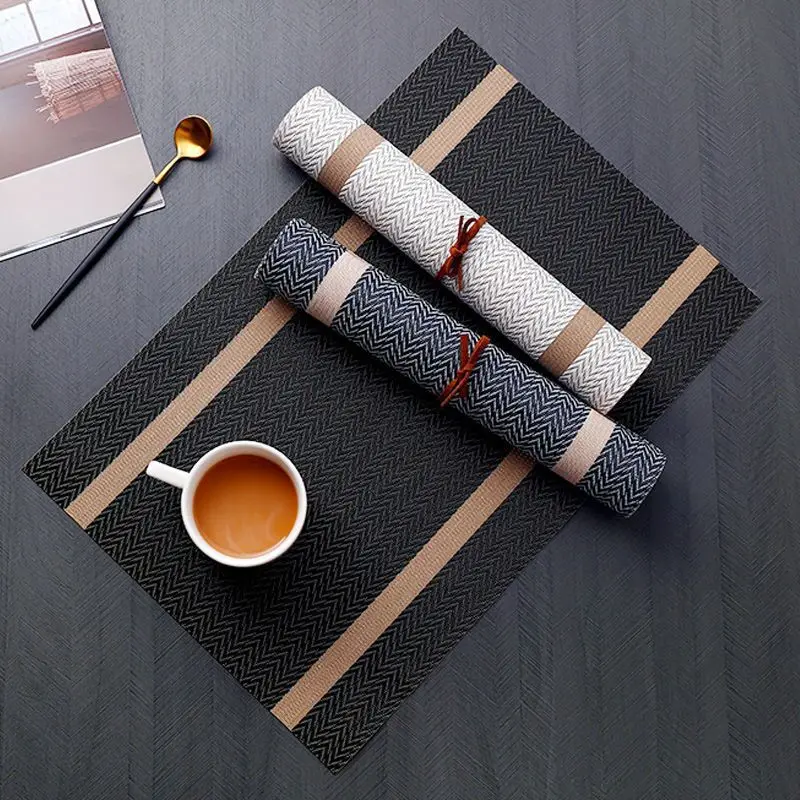 Miflame Set of 4 PVC Placemat for Dining Table Mat Set Linens Place Mat Accessories Cup Wine Decorative Mat Placemats for Table