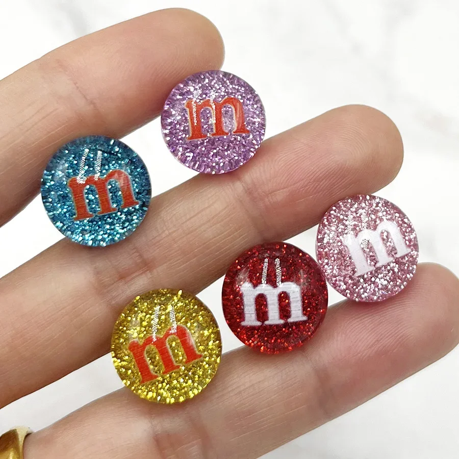 Novelty Colorful Glitter Chocolate Beans Shoe Charms Accessories DIY Shoes Upper Pins Decoration Sandals Buckle Kid Party Gift