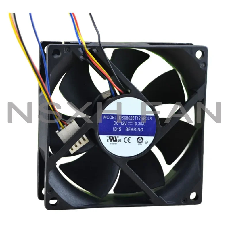 Brand New Original 8025 8CM 4WIRES BALL FAN TEMPERATURE CONTROL DS08025T12HP028 0.30A