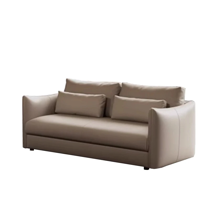 AIROW Italian Leather Settee Sofa, Modern Living Room Couch